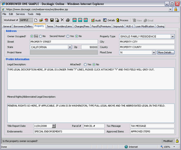 Property Screen