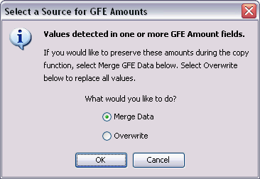 GFE Amount - Merge Data or Overwrite