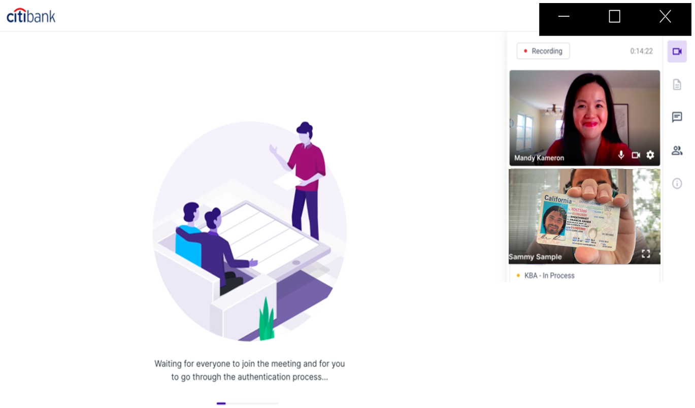 Screenshot of using video to establish proof of government ID
