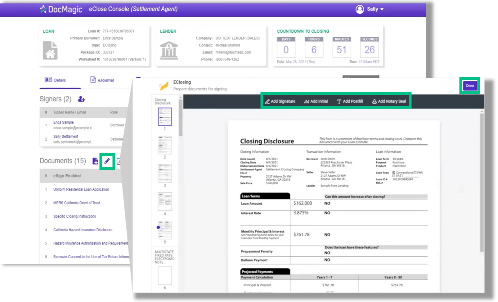 Screenshot of the Settlement Agent Portal Edit Document with AutoPrep