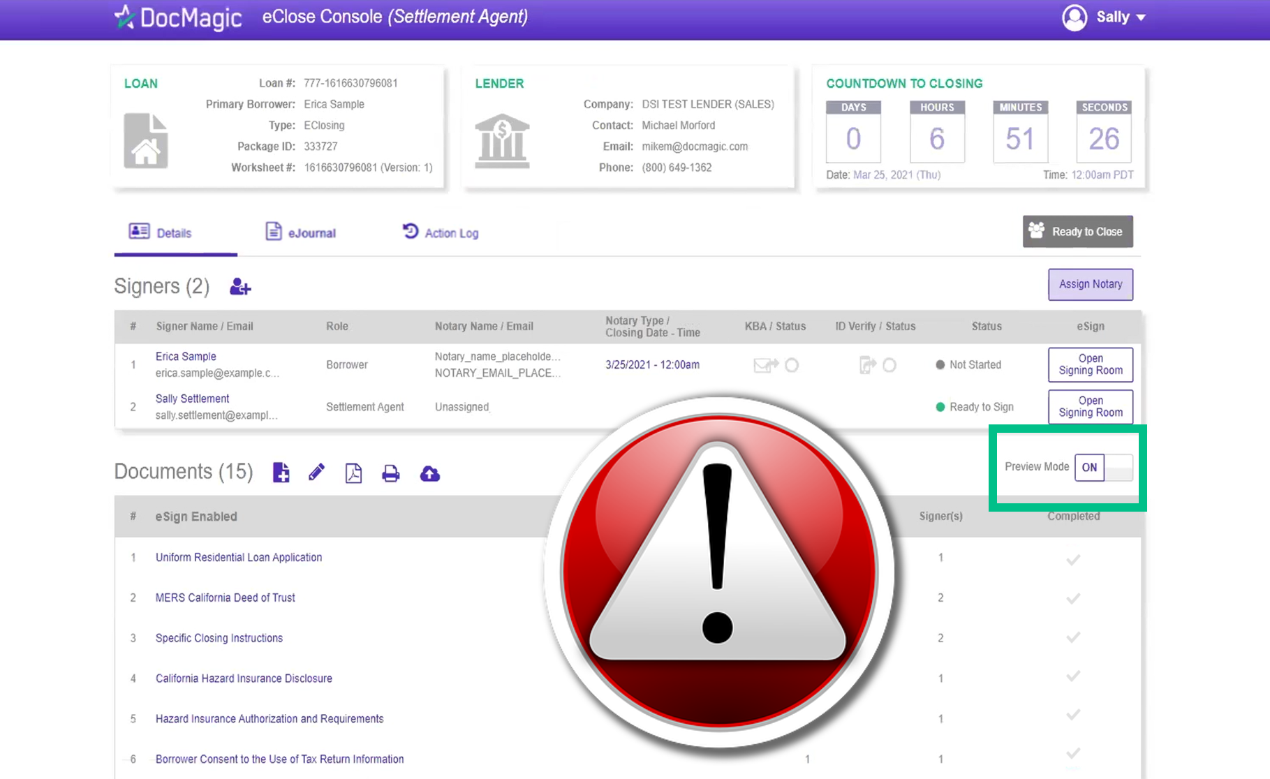 Screenshot of Preview Mode
