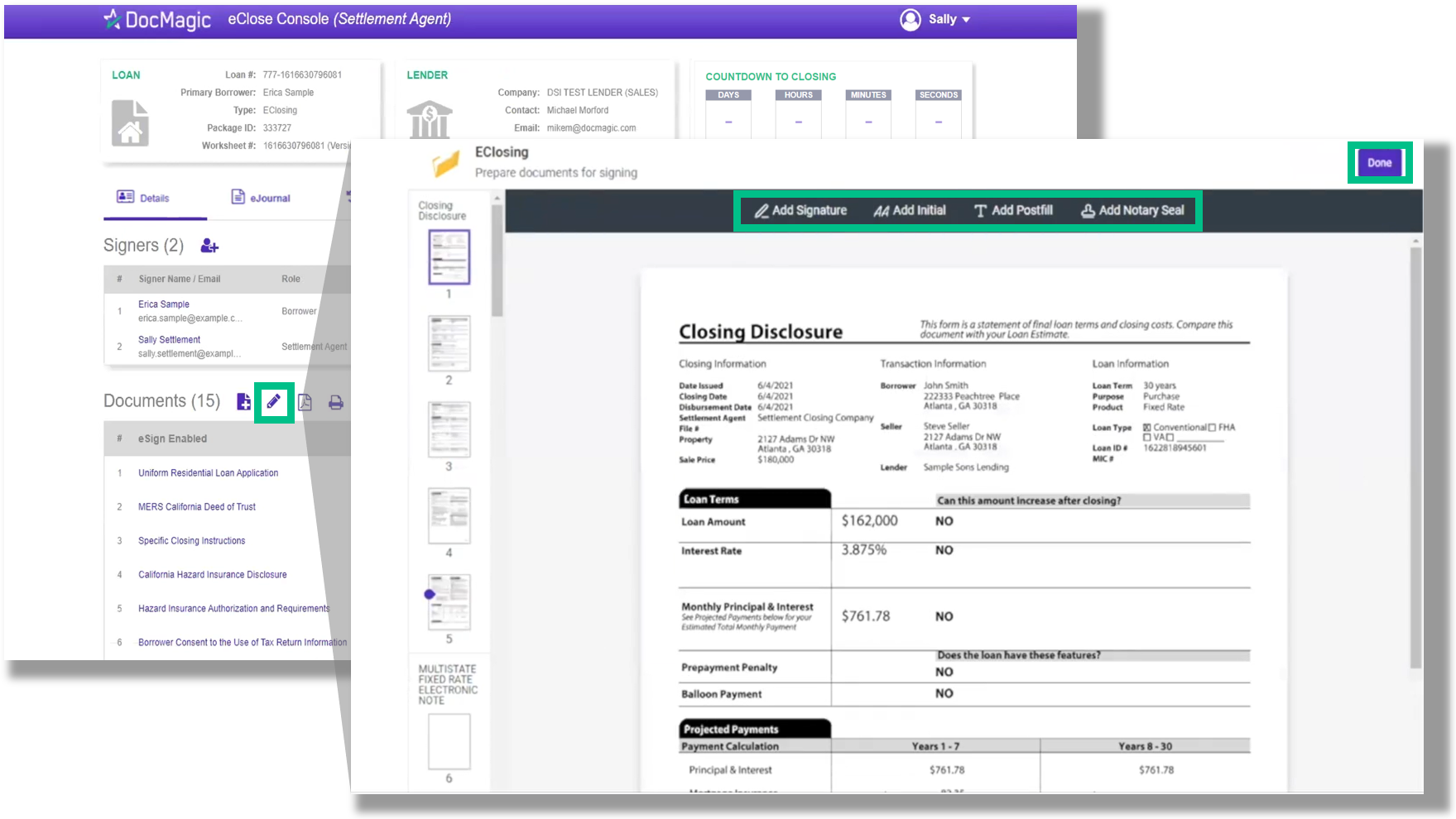 Screenshot of the Settlement Agent Portal Edit Document with AutoPrep