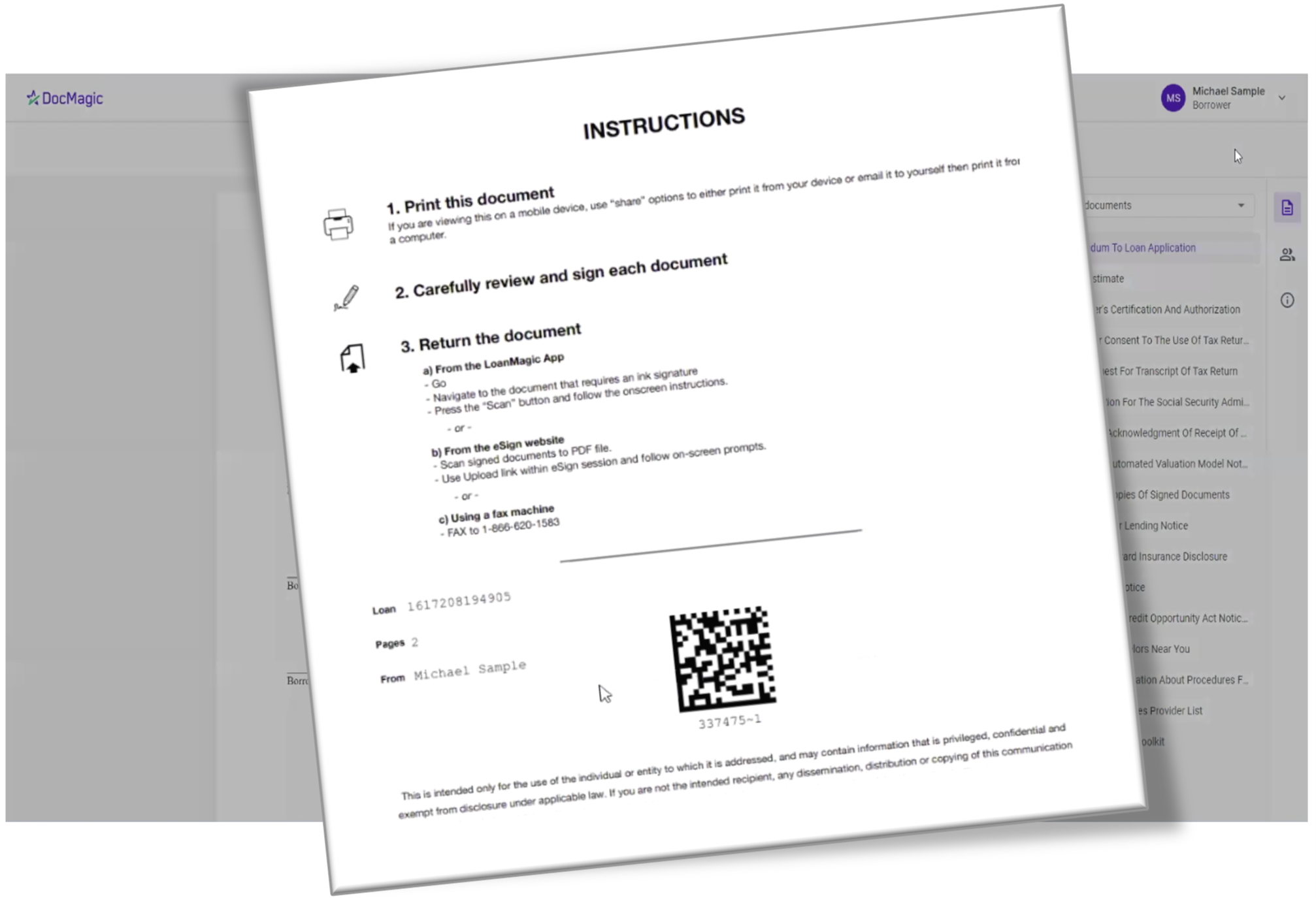 Screenshot of Ink Sign Instruction